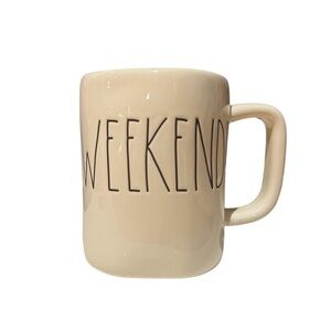 Rae Dunn | Large Weekend Coffee Mug Cream Color